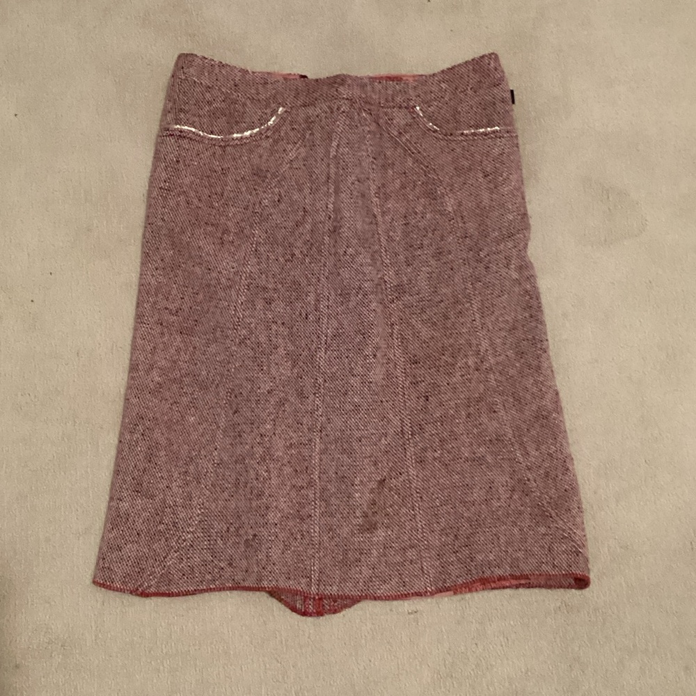 Christian Lacroix Pink Tweed Pencil Skirt With Gold Accents